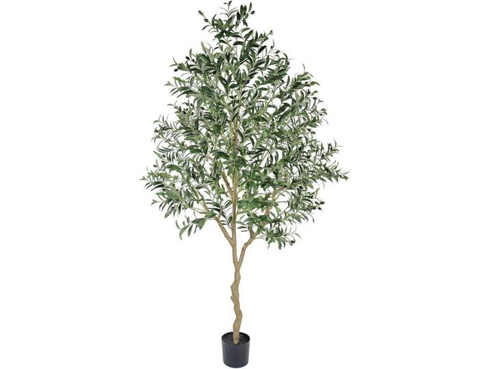 Kunstbaum Olivenbaum 210 cm, Olivgrün, Kunststoff, 210 cm, Dekoration, Blumen & Blumentöpfe, Kunstpflanzen