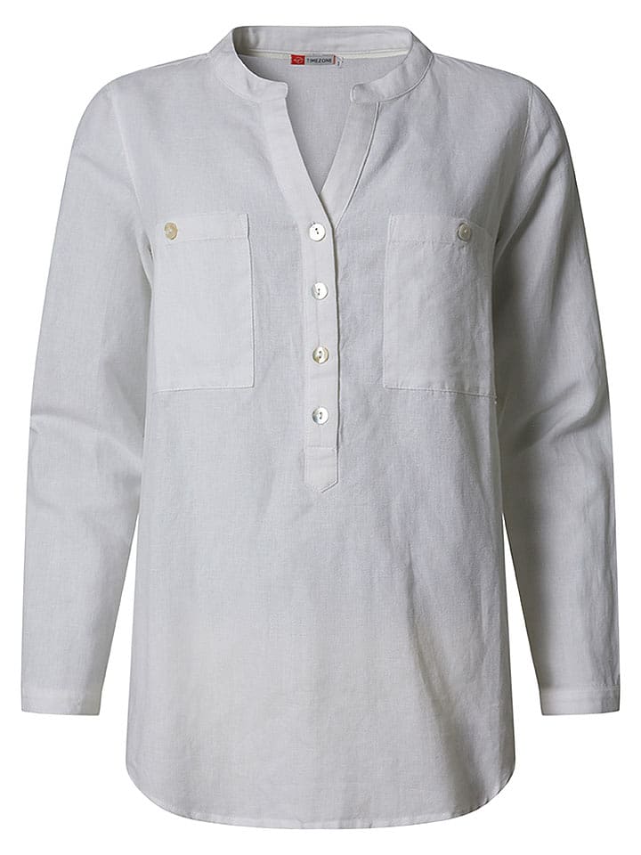 Timezone Bluse "Henley" in Weiß - S