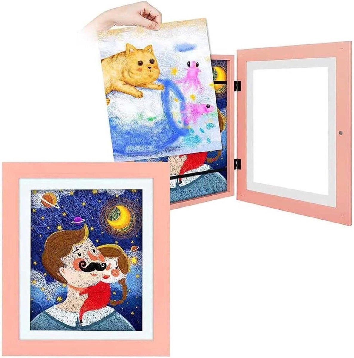Kinderkunstframe Kunstdisplay Fotolijst voor het tonen van kunst met opening aan de voorzijde A4