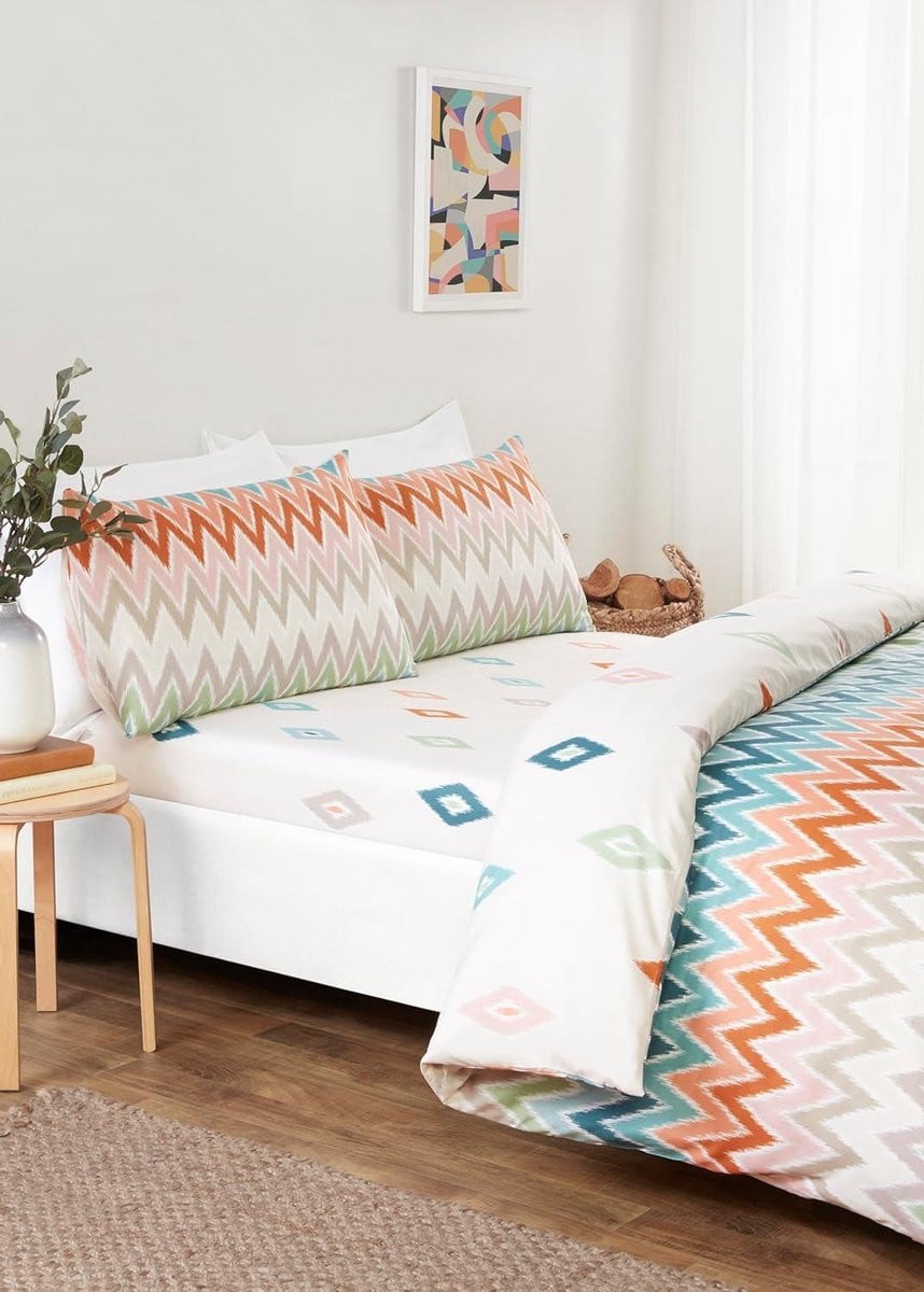 Meerkleurige omkeerbare eenpersoons dekbedovertrek set voor slaapkamer decoratie
