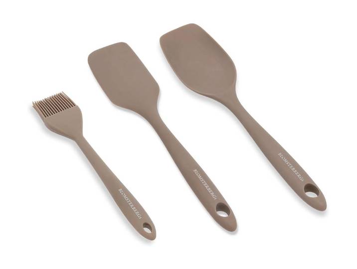Kochbesteck-Set Küchenhelfer-Set, Latte, Silikon , braun (beige), Kochbesteck-Sets, Kochbesteck-Set