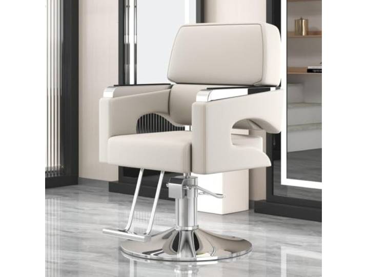 Dalumian Friseurstuhl/Barber-Stuhl, Styling-Stuhl für Friseure Metallgestell, hochelastischer Schaumstoff & PU-Leder, um 360° drehbar, höhenverstellbar(H)