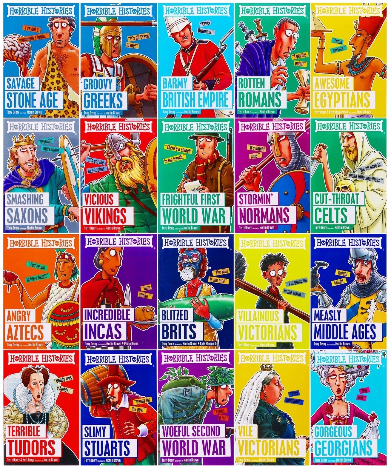 Scholastic Horrible Histories Books Blood Curdling Collection 20 Books Box Gift Set