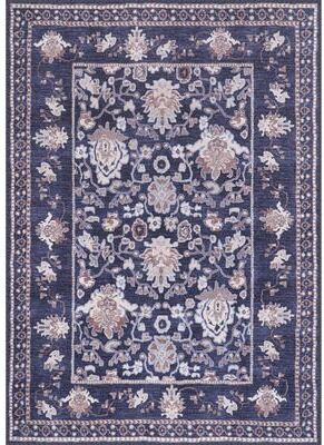 Beverly Rug Machine Washable Indoor Rug Floral Pattern Stain Free for Indoor Living Room Bedroom Office Area Rug