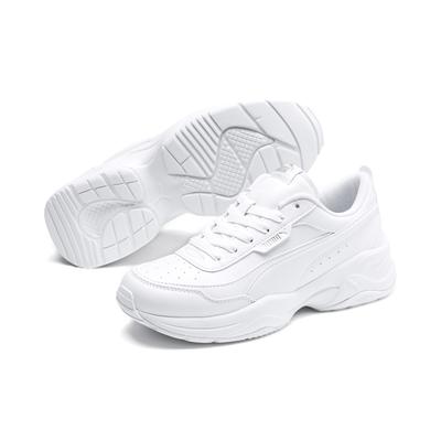 Sneaker PUMA "Cilia Mode Sneakers Damen", Damen, Gr. 35,5, grau (weiß silber gray), Obermaterial: Textil, Synthetik. Futter: Textil. Innensohle: Textil. Laufsohle: Gummi, Synthetik, Schuhe Sneaker