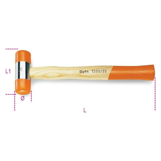 Beta Tools Maurerhammer mit Holzstiel 360g (BE 1390). (360 g) (BE 1390/35)