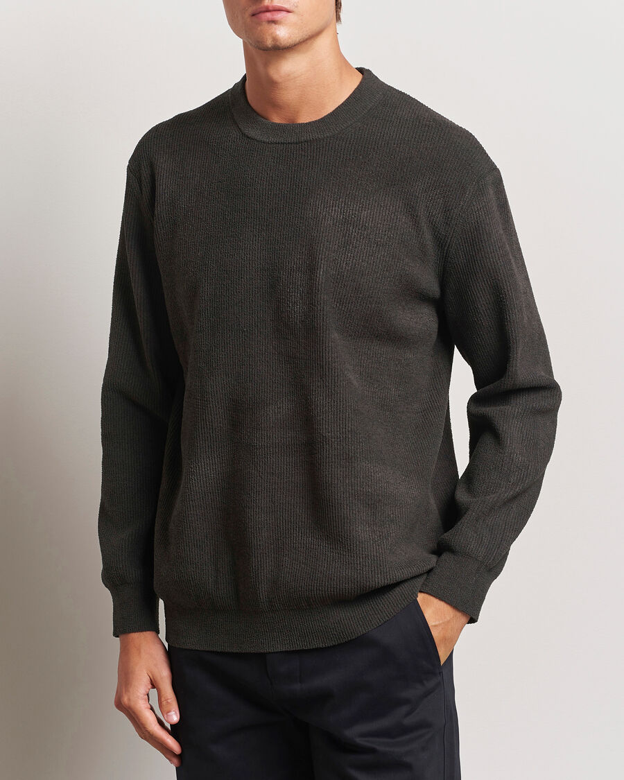 NN07 Danny Knitted Sweater Dark Army men M Grøn