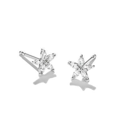 Paar Ohrstecker THOMAS SABO "Blumen-Design Ohrstecker", silber (silberfarben, weiß, weiß), Ohrringe, Damen, Silber 925 (recycelt), mit Zirkonia (synth.)