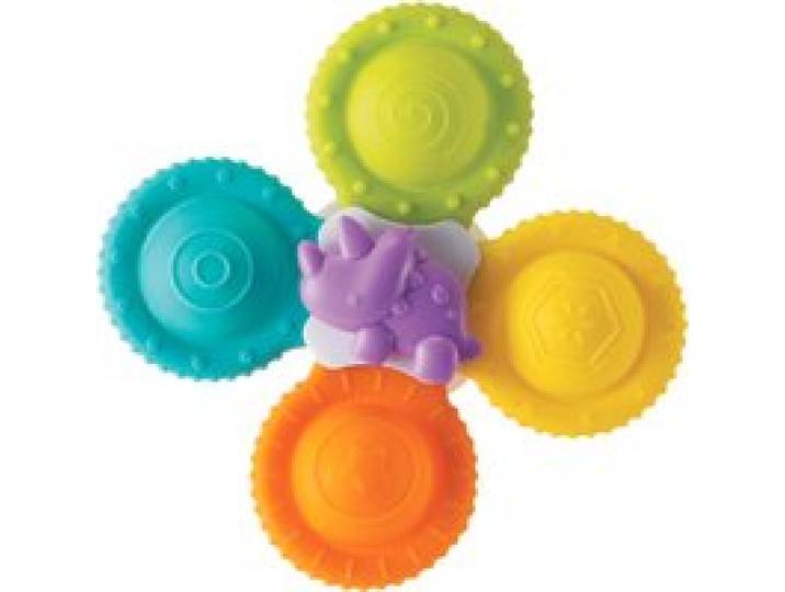 INFANTINO Jouet de bain toupie pop-up en silicone, avec ventouse.