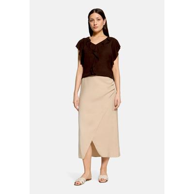 Midirock CARTOON "Damen figurbetont", Damen, Gr. 42, beige (light sand), Obermaterial: 91% Modal, 9% Polyester, figurbetont lang, Röcke