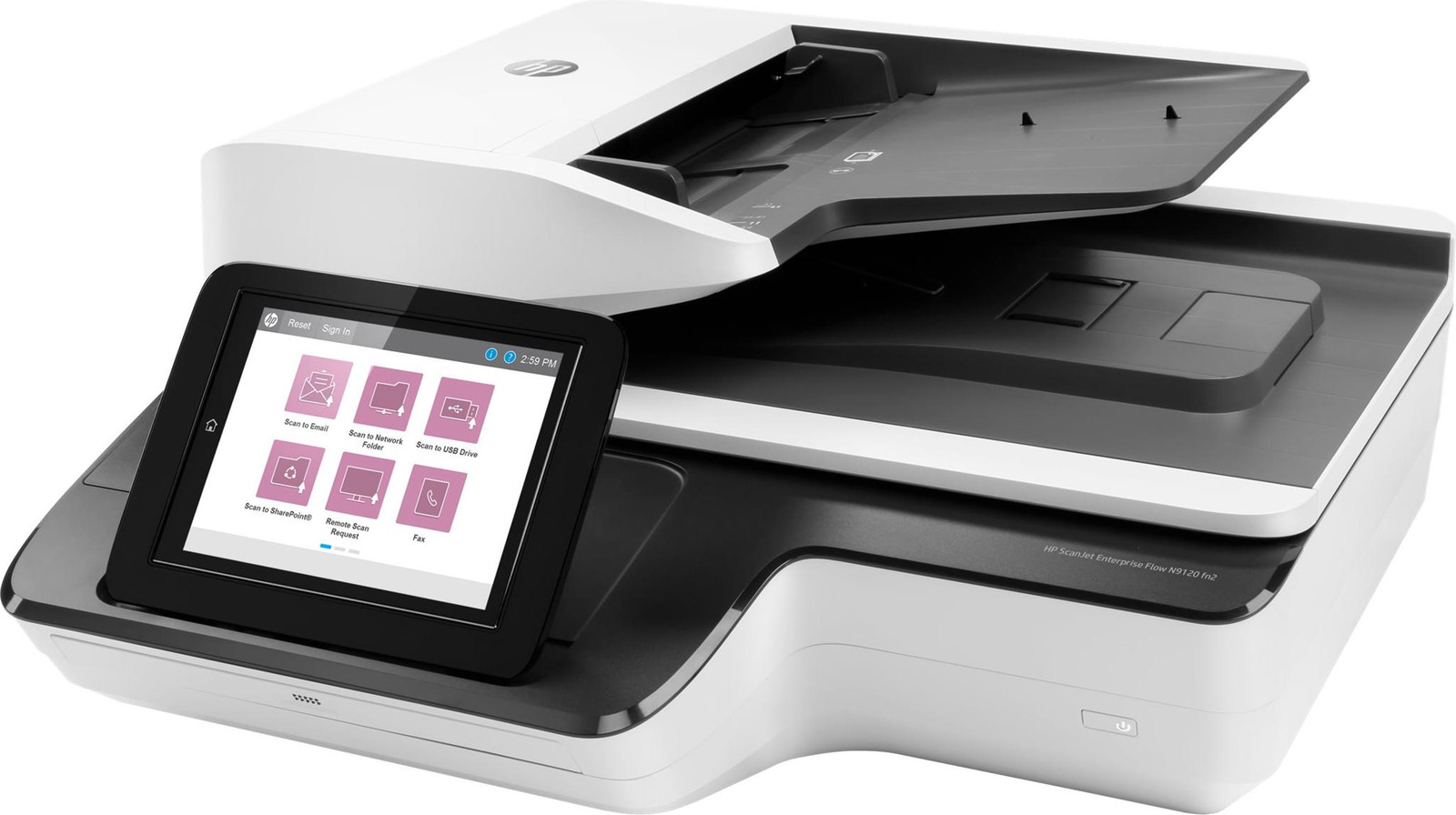 HP ScanJet Enterprise Flow N9120 fn2 Documentenscanner met Flatbed en ADF, Dubbelzijdig scannen, 600 dpi, tot 120 ppm