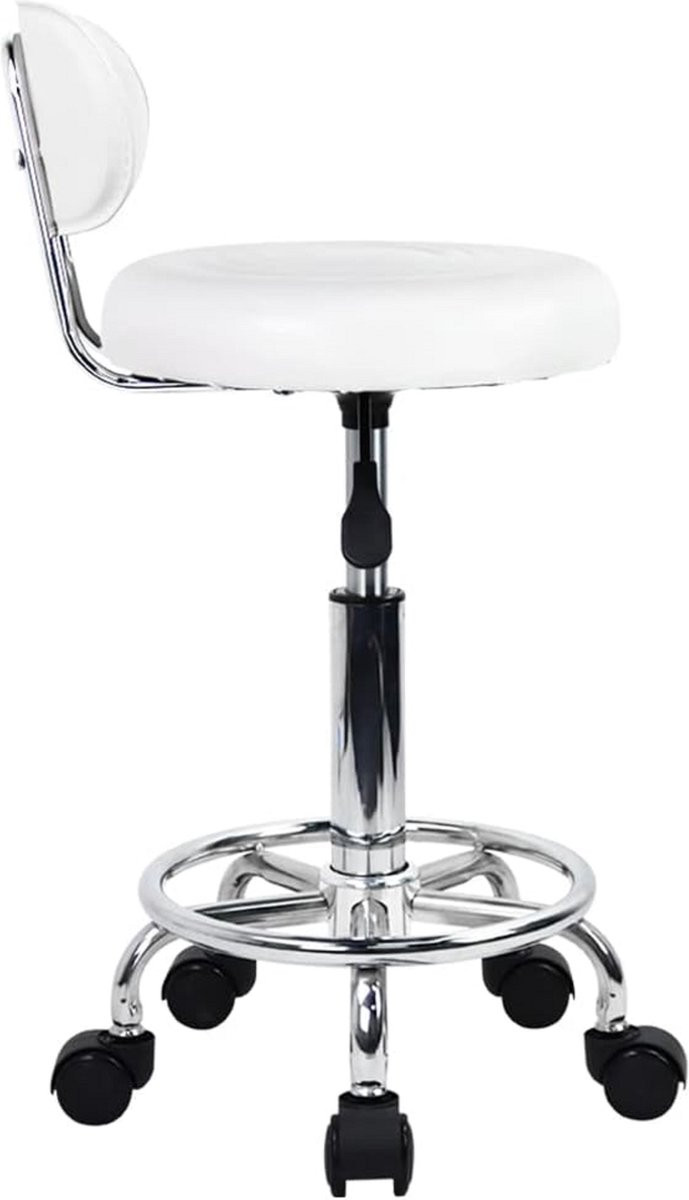 Roller Stool Rolkruk met Voetsteun en Verstelbare Hoogte