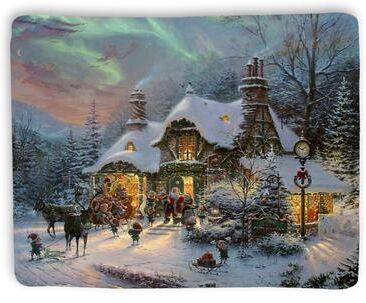 Thomas Kinkade Santa's Night Before Christmas Sherpa Throw Blanket By Laural Home