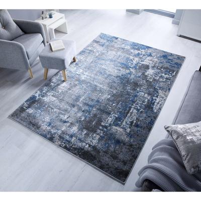 Teppich FLAIR RUGS "Wonderlust", blau, B:120cm H:10mm L:170cm, Kunstfaser, Teppiche, Teppich, fußbodenheizungsgeeignet, mehrfarbig, Vintage Design, Abstrakt
