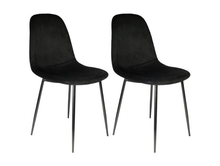 Lot de 2 chaises velours côtelé noires
