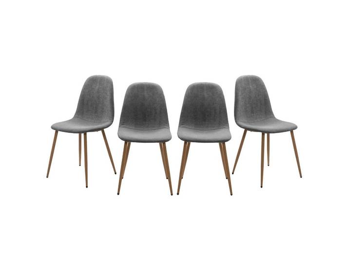 Calicosy Esszimmerstühle Cord Holzbeine 4er set 50/83/50 cm, Grau, Metall, 50x83x43 cm, Esszimmer, Stühle