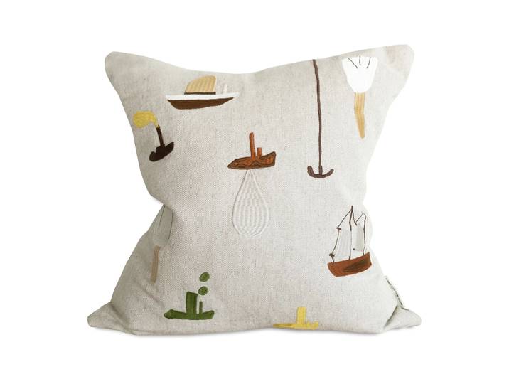 Fine Little Day Housse de coussin Sail With Me 48x48 cm Gris