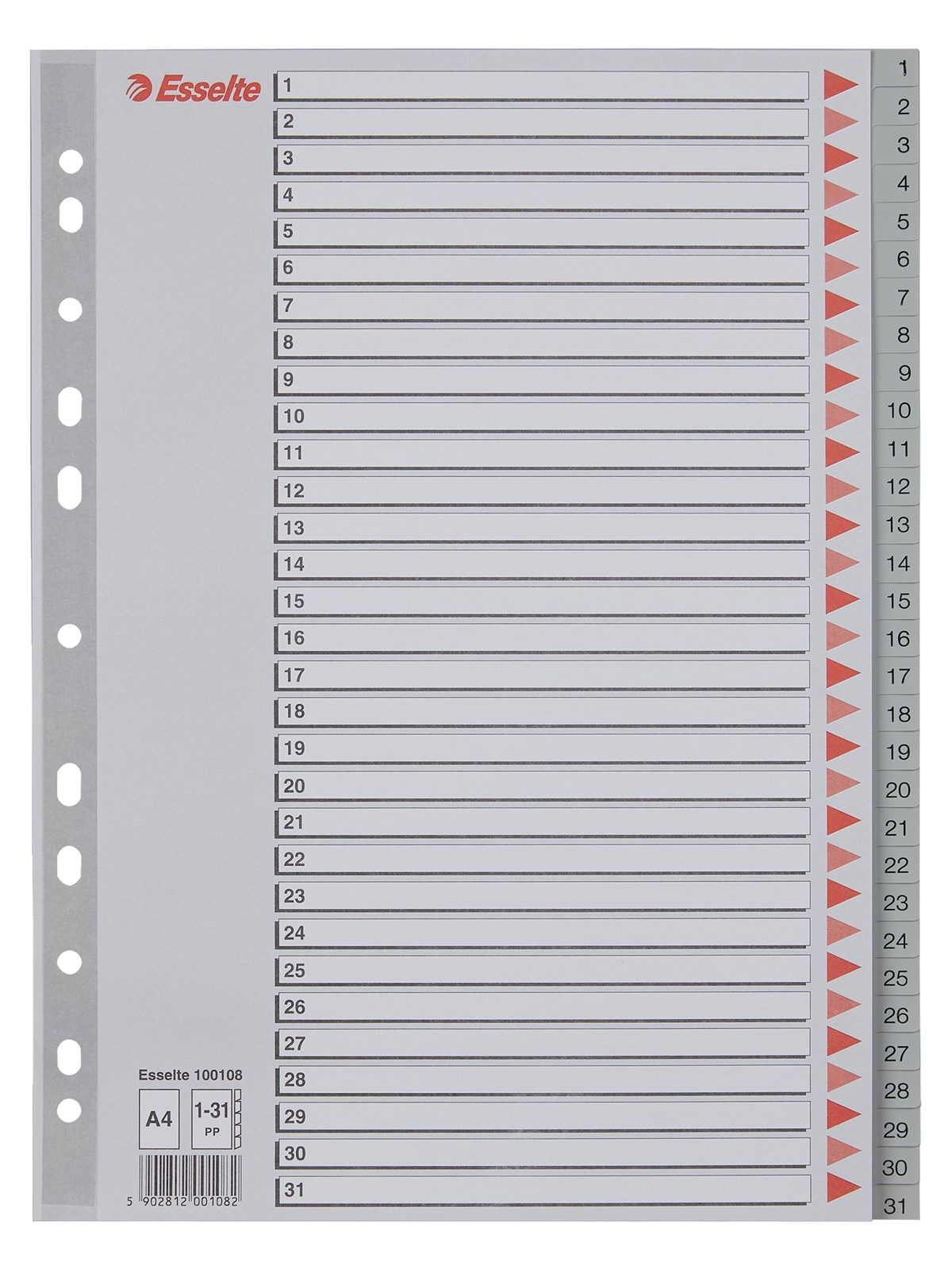 Esselte Register Zahlen, Plastik