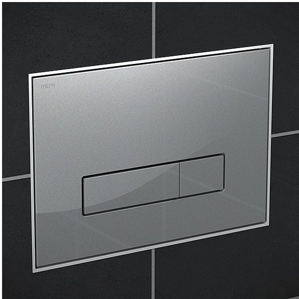 Mepa Orbit Betätigungsplatte 421846 Glas silber, 2-Mengenspülung