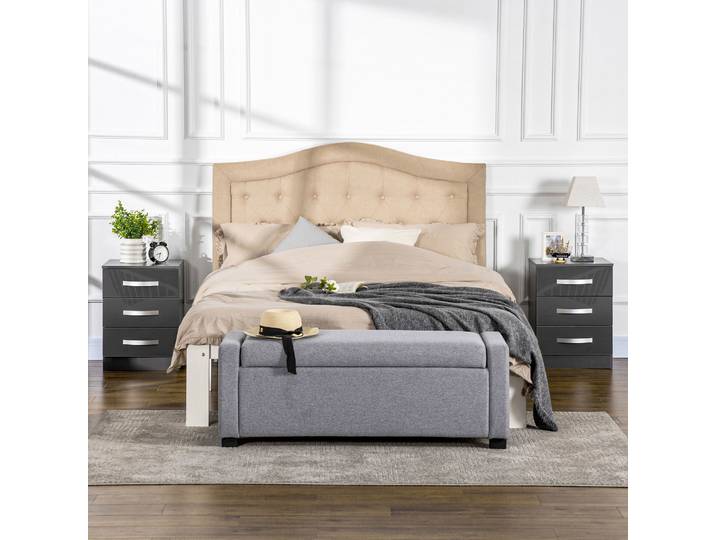 HOMCOM Ensemble 2 Tables de Chevet Modernes 3 Tiroirs Gris