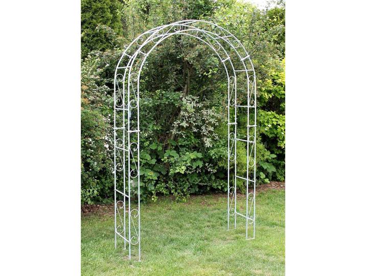 DanDiBo Dandibo Rosenbogen Verzinkt Breite 140 cm Rundbogen Feuerverzinkt Wetterfest Massiv Volleisen Rankhilfe, Grau, Metall, 140x225x37 cm, Dekoration, Gartendeko