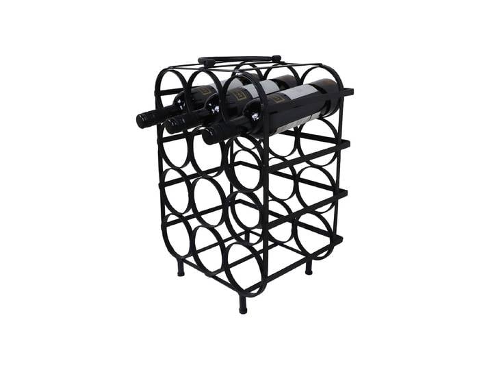 Weinregal 12 Flaschen 50x35cm 'Arvine' Metall schwarz