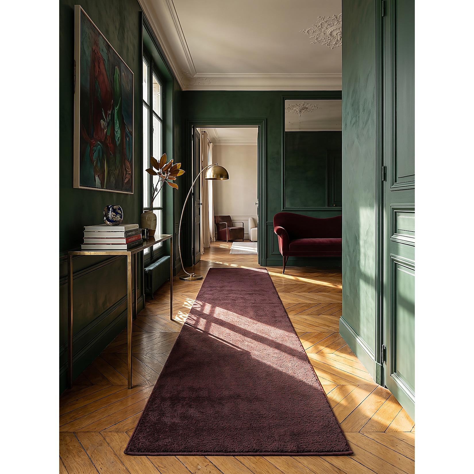 Läufer Hochflor Bordeauxrot 80x150 cm - ALDAN Kadima Design