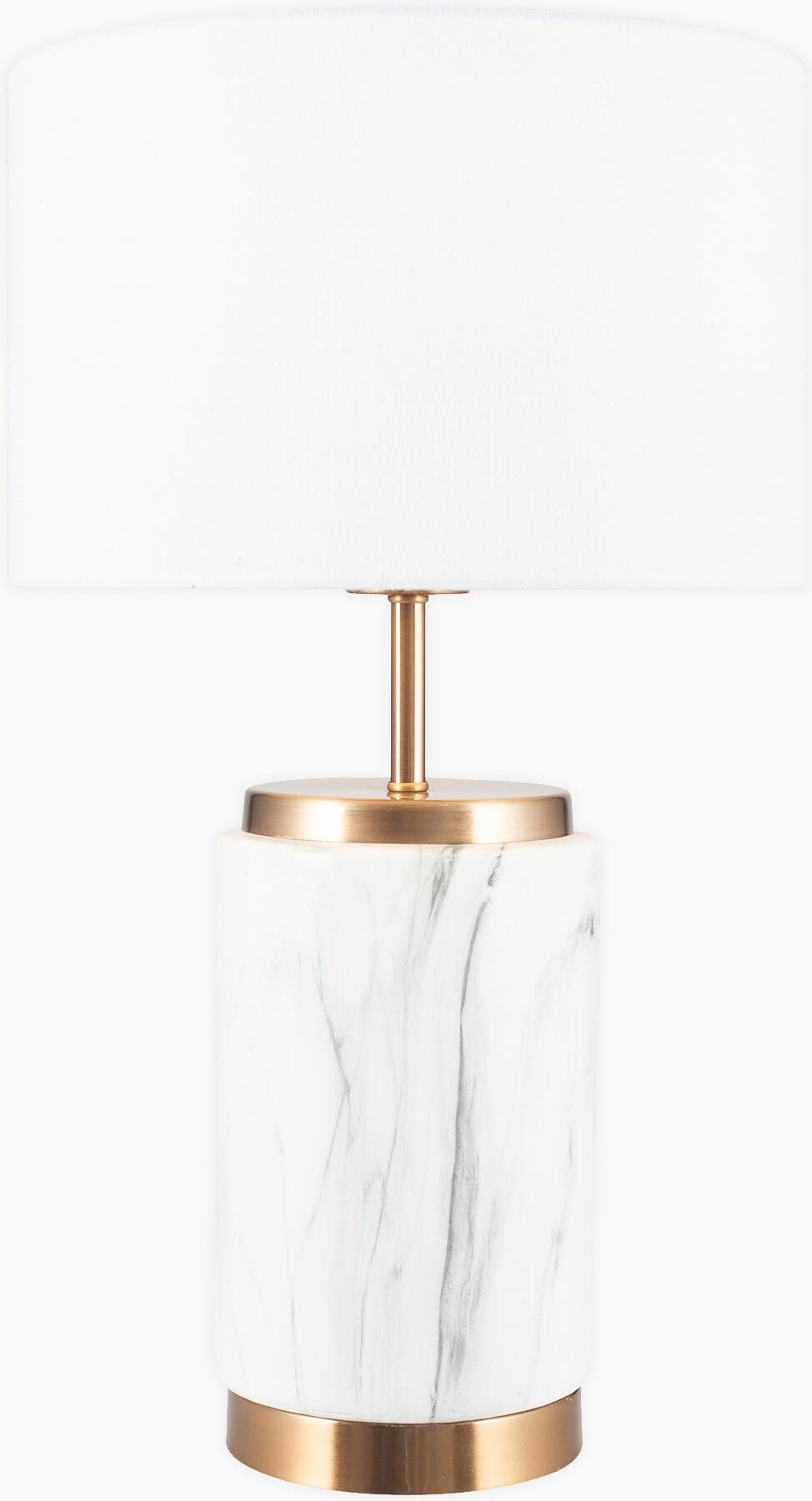Pacific Lifestyle - Carrara Marble Effect and Brass Ceramic Table Lamp