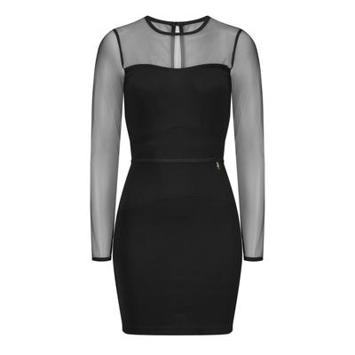 Abendkleid NICOWA "Nicowa Kleid MINIWA", Damen, Gr. 36, schwarz, Casual, regular fit, Kleider Abendkleid, mit Mesh-Einsätzen