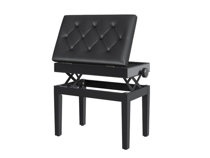 Homcom Klavierhocker Klavierbank Bank Schminkhocker Hocker höheverstellbar, Schwarz, Holz, 33x58x545 cm, Wohnzimmer, Sessel, Hocker & Hockerbänke, Sitzhocker