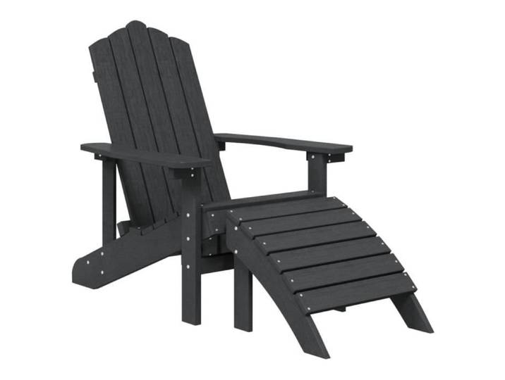 Fauteuil - UMR - Anthracite Chaise de jardin Adirondack - avec repose-pied PEHD Anthracite -[4jn6F2]