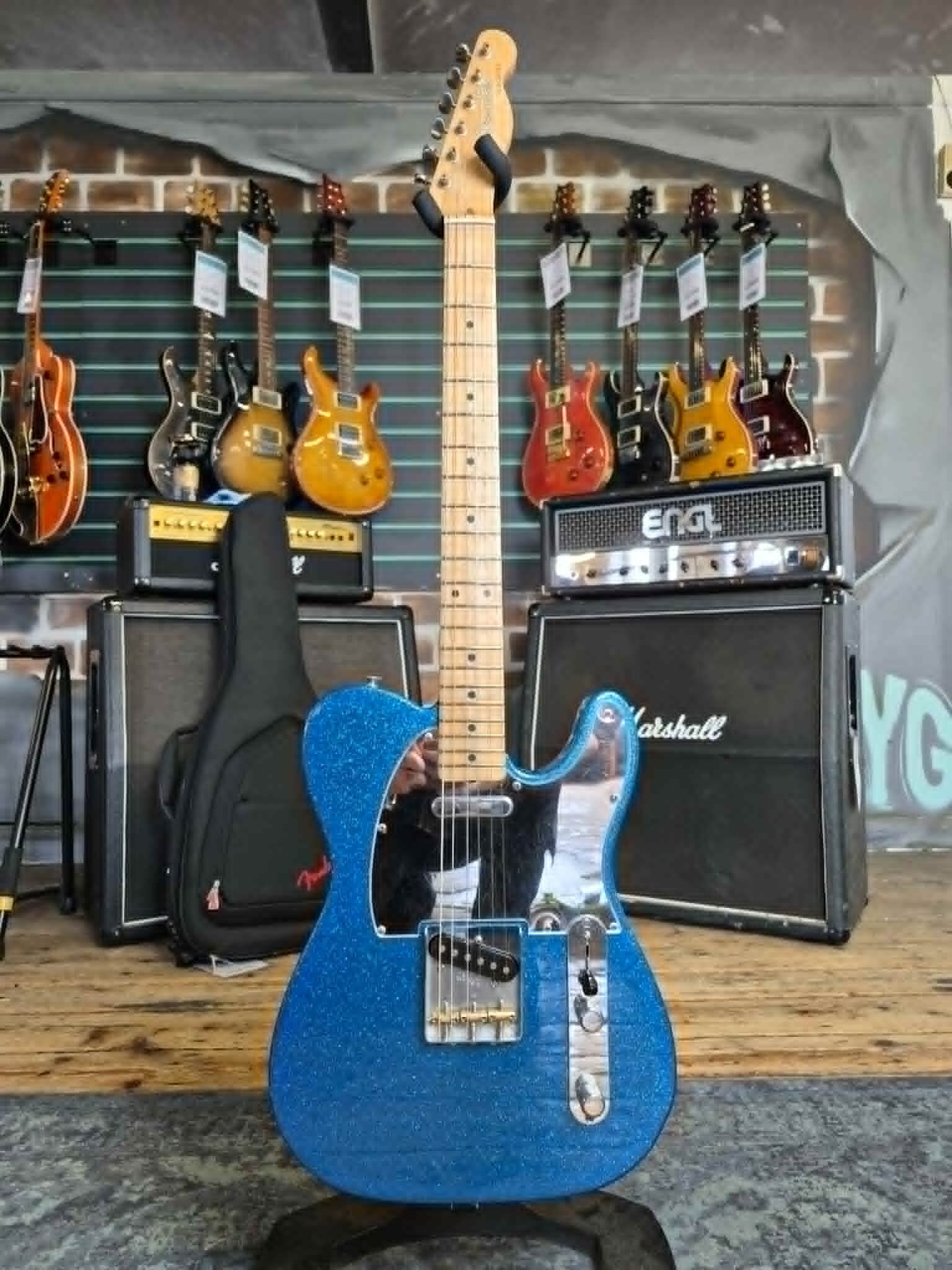 Fender J Mascis Telecaster Bottle Rocket Blue Flake 2021 Electric Guitar   blue - Refurbished