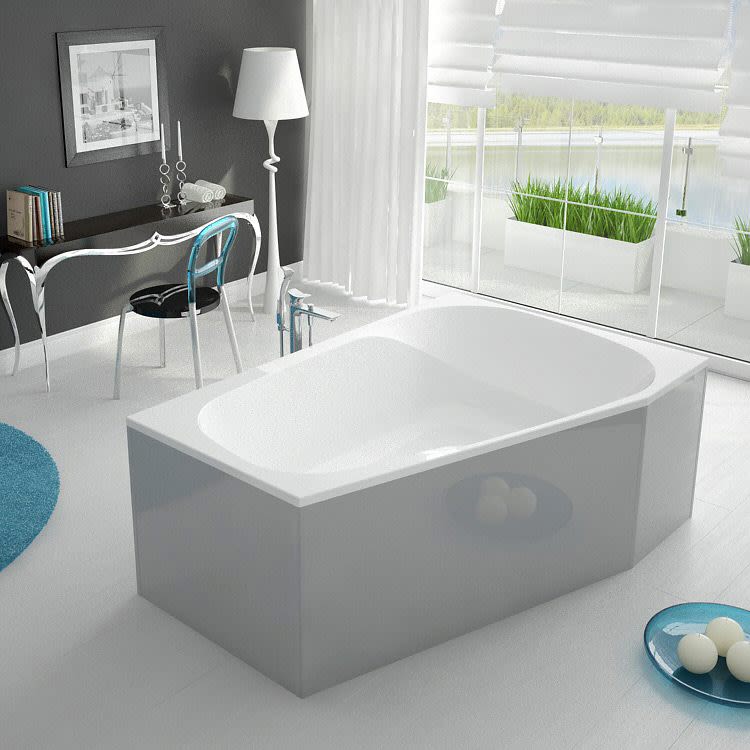 Hoesch Spectra Trapez-Whirlpool 180 x 120 cm, rechte Ausführung mit Reviva II Power+Air, Aggregat rechts, Whirlpools, 3667E.010305001, weiß