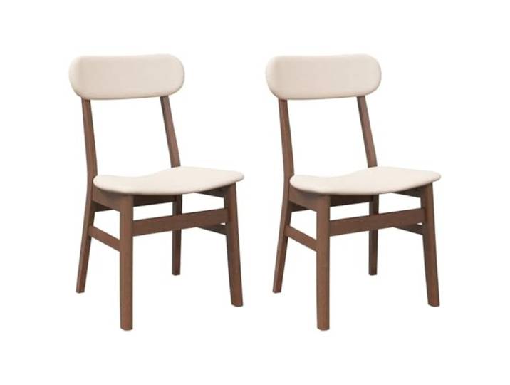 Fisinber Esszimmerstühle 2er Set mit Kissen Braun Massivholz Gepolsterte Sitzfläche für entspannte Stunden im Essbereich und Wohnzimmer, langlebig verarbeitet.