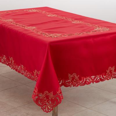 Saro Lifestyle Embroidered Tablecloth with Cupid Design