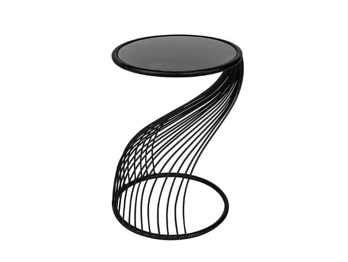 GILDE Beistelltisch GILDE Beistelltisch Ray - schwarz - H. 54cm x D. 38cm (1 Stück), Wohnzimmer Dekoration, Tisch aus Metall, Couchtisch