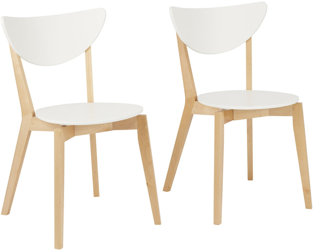 Fjørde & Co Oke 44cm H Stacking Side Chair in White Natural 77.5cm H X 46cm W X 50.5cm D