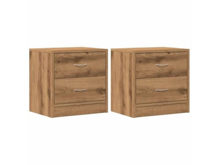 KDVXBCQJH Nachttisch 2er Set 40x30x40 cm mit 2 Schubladen Artisan-Eiche Kompakte Nachtschränke fürs Schlafzimmer bieten dank zwei Schubladen griffbereite Aufbewahrung neben dem Bett.