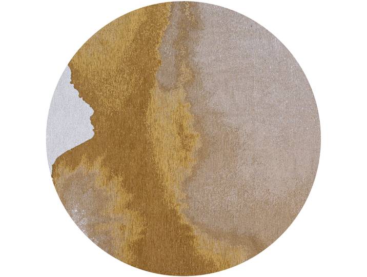 Teppich Lagoon Gelb, Beige, Weiss Anderes Muster Polyester 140 x 140 cm - Teppich