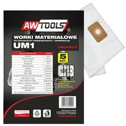 Awtools Mikrofaser-Staubbeutel, 5 Stück im Set. UM1, GAS35, Staubsaugerbeutel