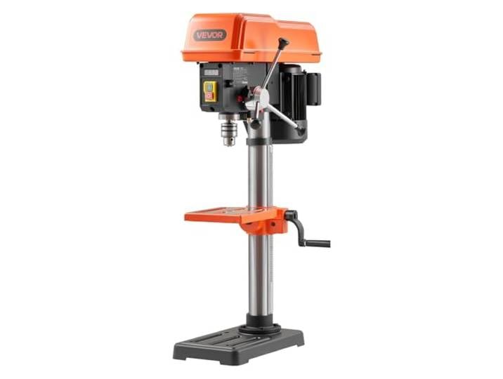 VEVOR Perceuse à Colonne d'Établi 254 mm Perceuse d'Établi 400 W pour Travail du Bois et Métaux\, Vitesse Variable 440-2600 tr/min\, avec Table Inclinable 0-45°\, Positionnement Laser X\, Éclairage LED
