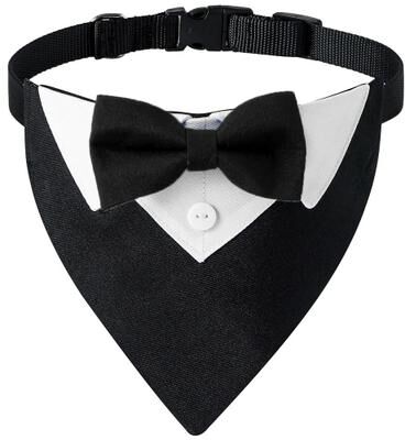 Uplift Essentials Formal Bow Tie Dog Tuxedo Bandana Adjustable Wedding & Party Triangle Scarf black m