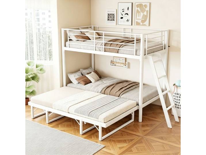 Luscriate - Lit Superposé 90x200cm Lit gigogne Convertible 180x200 Gain de Place Design Moderne enfant - Blanc