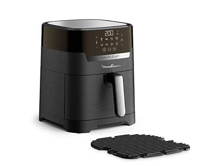 Moulinex Easy Fry & Grill Digital 2-in-1 Fritteuse ohne Öl XL + Grill, Kapazität 4,2 l, bis zu 6 Personen, 8 Programme, einstellbare Temperatur, Timer, Air Fryer EZ505810, Schwarz