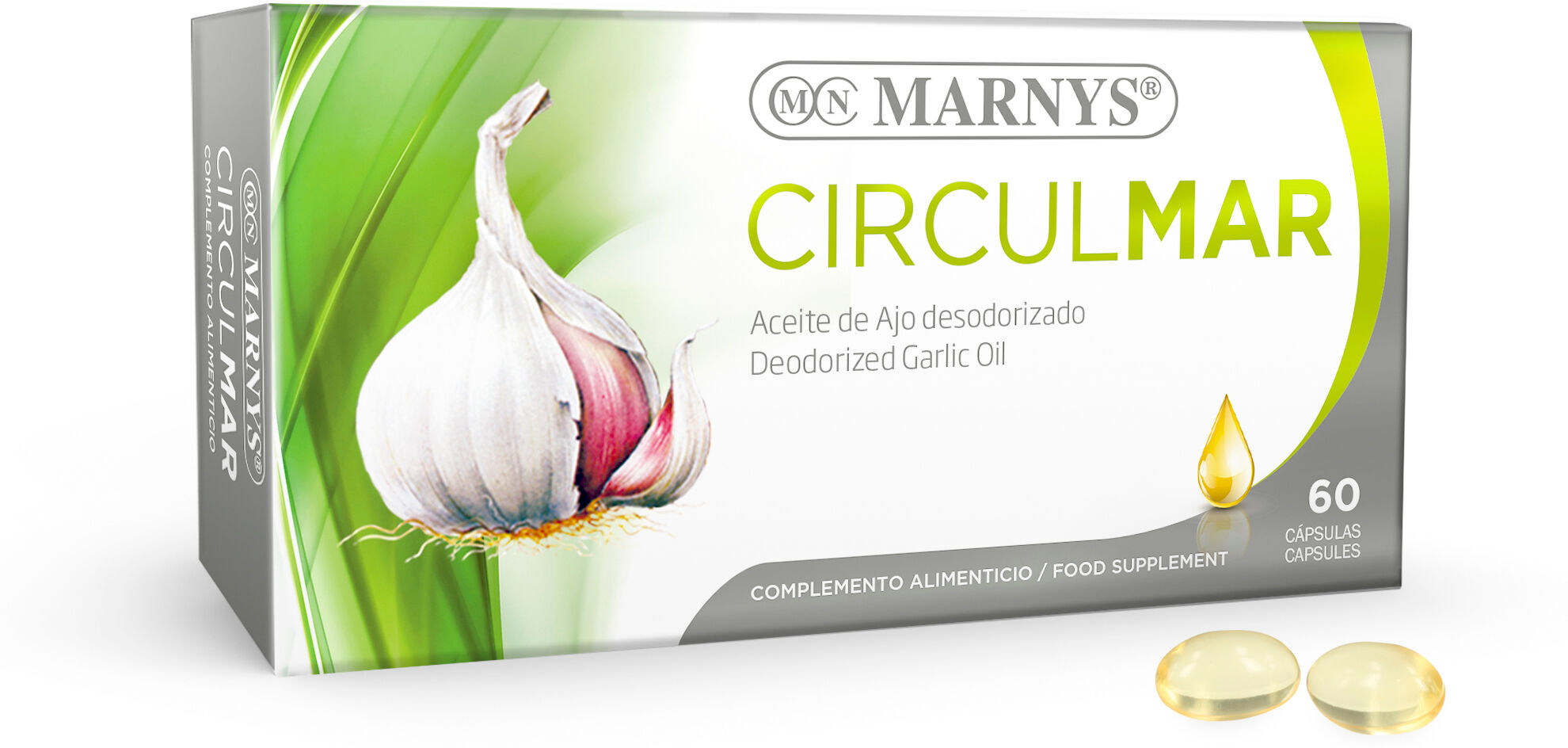 Marnys Circulmar Garlic Oil 150 Capsules x 500 mg 60 Units