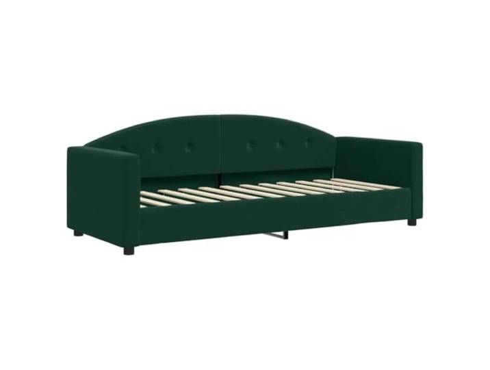 KTHLBRH Schlafsofa dunkelgrün mit Matratze 90 x 200 cm Weicher Samt, Gestell aus Holz und Metall, Lattenrost-Design, für Gäste