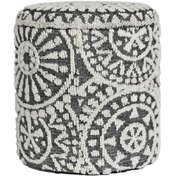 FineBuy, Hocker, Sitzhocker Aufbewahrungshocker Wolle rund 40 cm Stauraum Boho Design (40 x 45 cm)