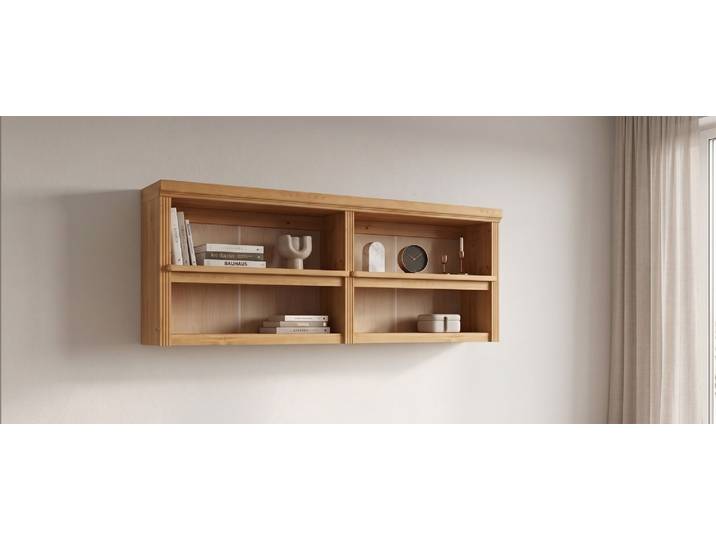 Wandregal GOODPRODUCT Soeren , braun (natur), B:158cm H:67cm T:29cm, Massivholz, Regale, Wandregal, aus massiver Kiefer, 4 offene Fächer, FSC-zertifiziert