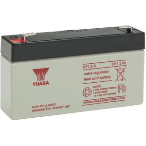 Yuasa AGM-Batterie NP1,2-6, 6 V, 1,2 Ah, Faston 4,8 mm Anschluss