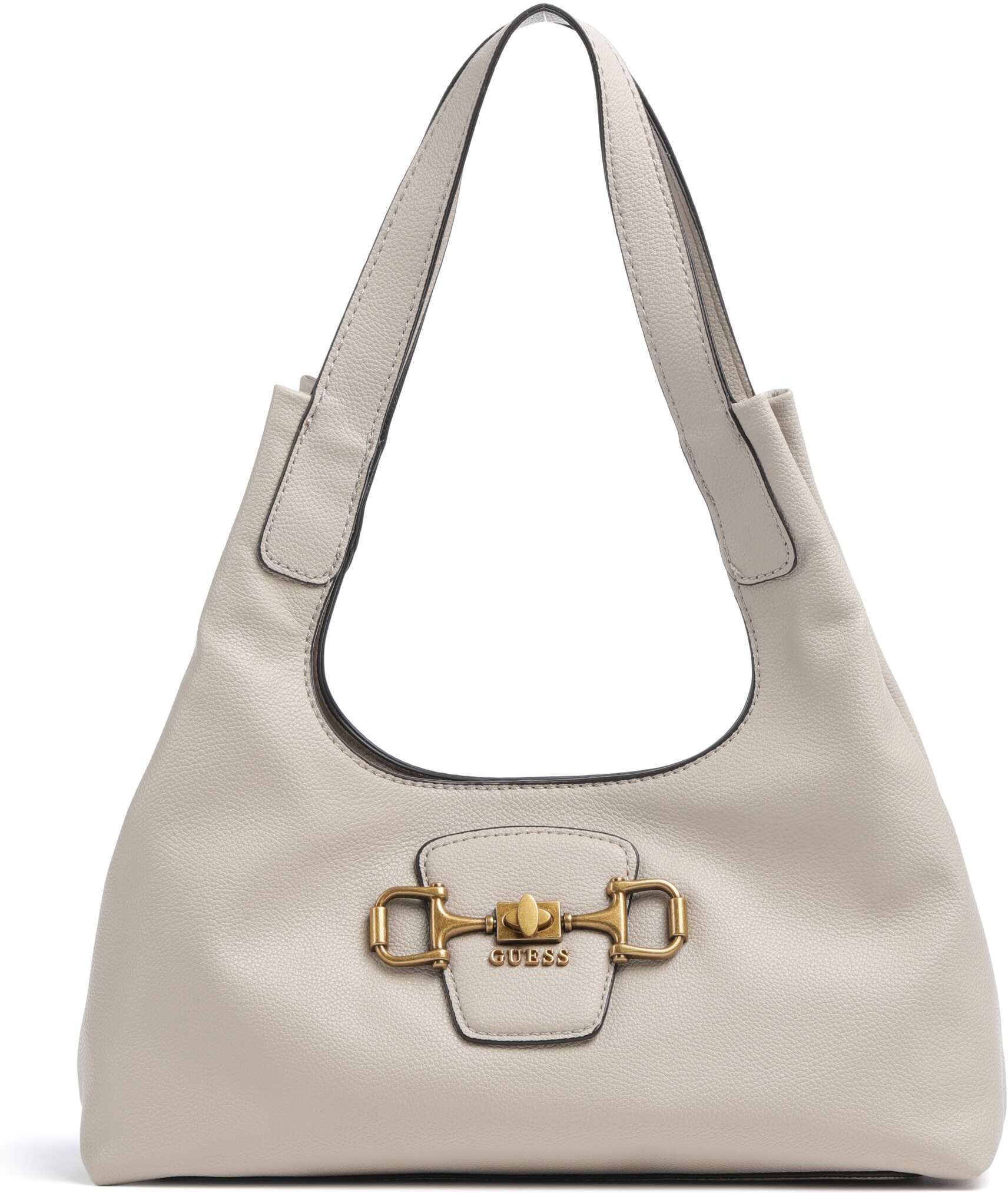 Guess Sunset Small Beuteltasche aus Leder, weiß